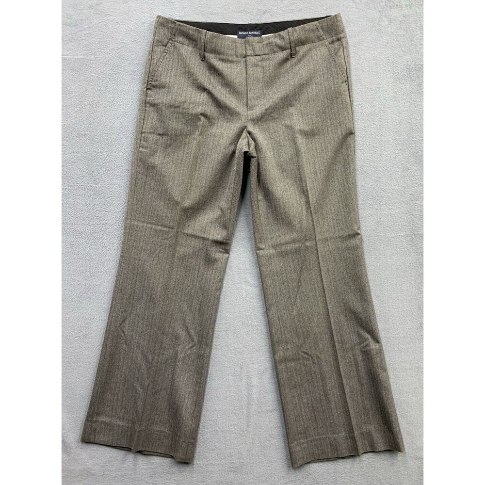 Banana Republic MARTIN FIT Pants Womens 12 Gray Brown Career Wool Lightweight